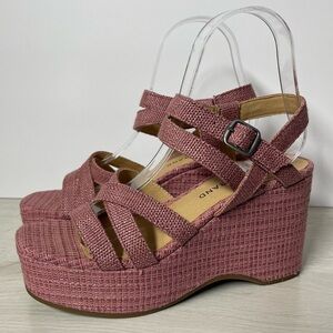 Lucky Brand Women's Carlisha Wedge Sandal, Rose, Size 5.5